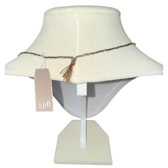 J. Jill Beaded Chain Necklace Stone Charms Silver Tone Oval Layered Mixed Metal - Picture 8 of 9